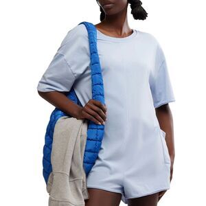 FP Movement Steel Blue Hot Shot Tee Romper Size XS Oversized New